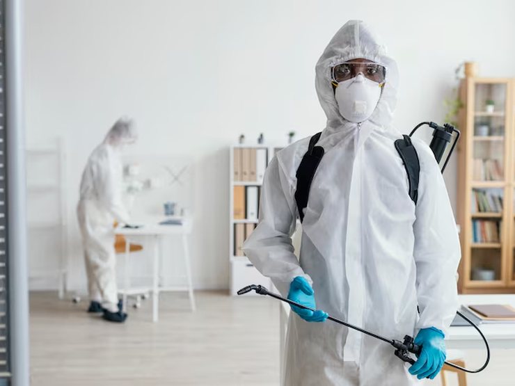 Pest control technicians at work